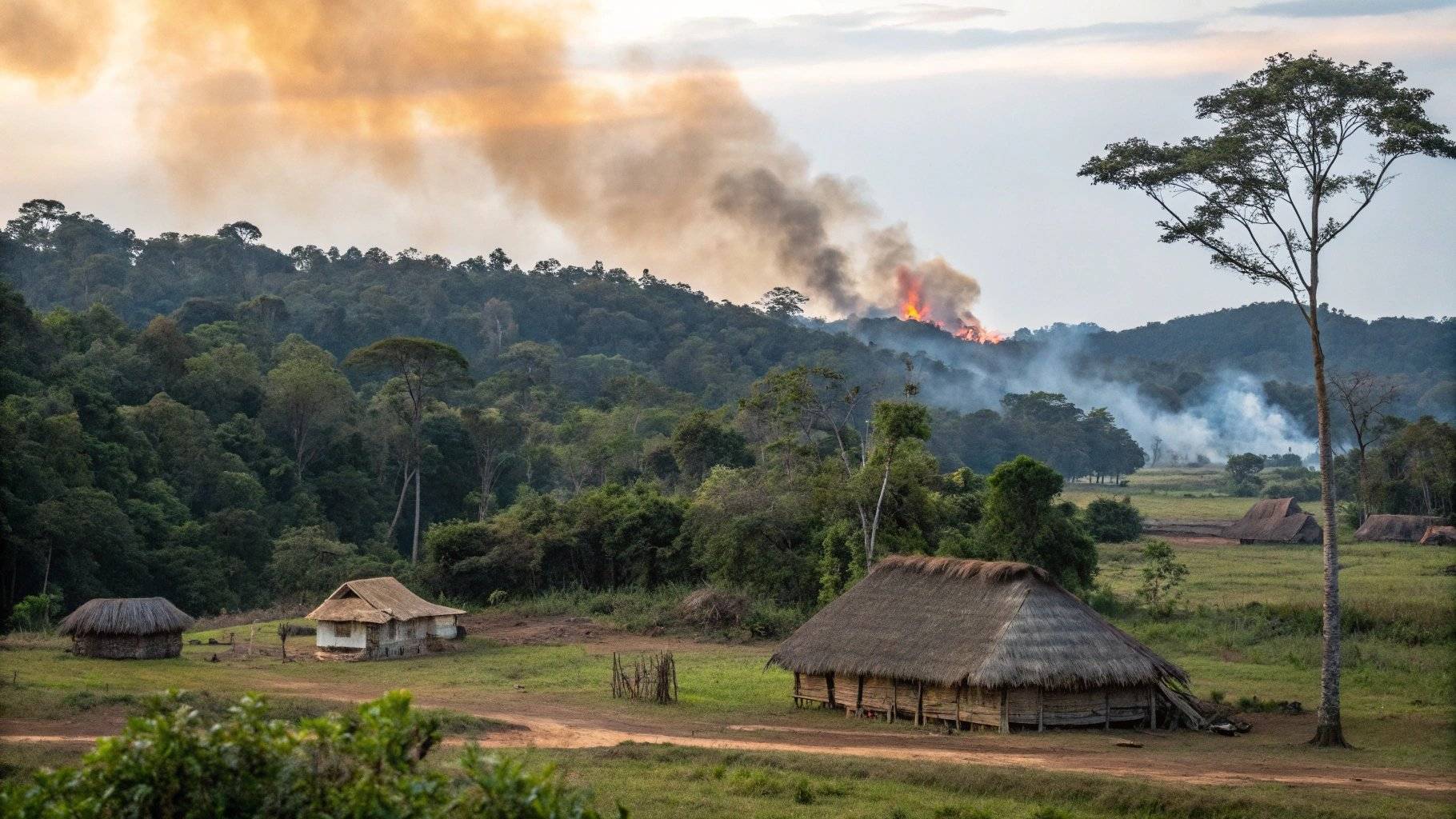 ASSISTA VÍDEO: vivendo a 140 km de Vilhena, indígenas se mobilizam e controlam incêndio que atingiu casa após explosão em aldeia