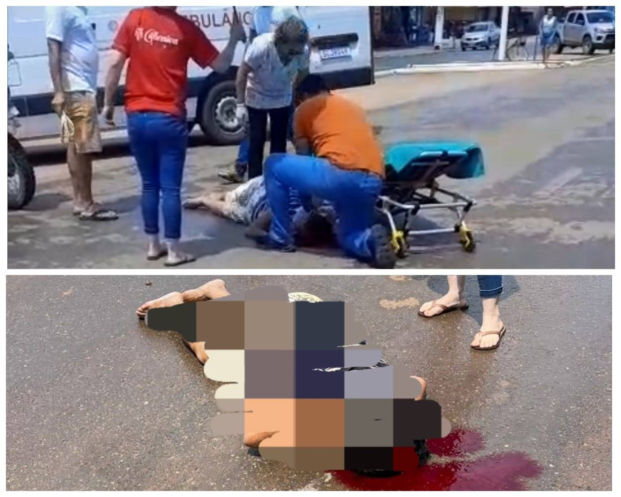 VÍDEO: mulher de 83 anos é transferida em estado grave para Vilhena depois de ser atropelada por moto na cidade de Corumbiara