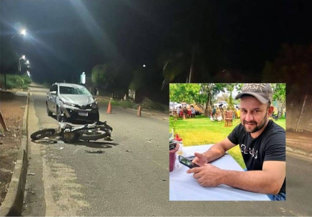Acidente em cruzamento sem sinalização, envolvendo carro de aplicativo e motocicleta, mata homem de 35 anos na cidade de Cerejeiras