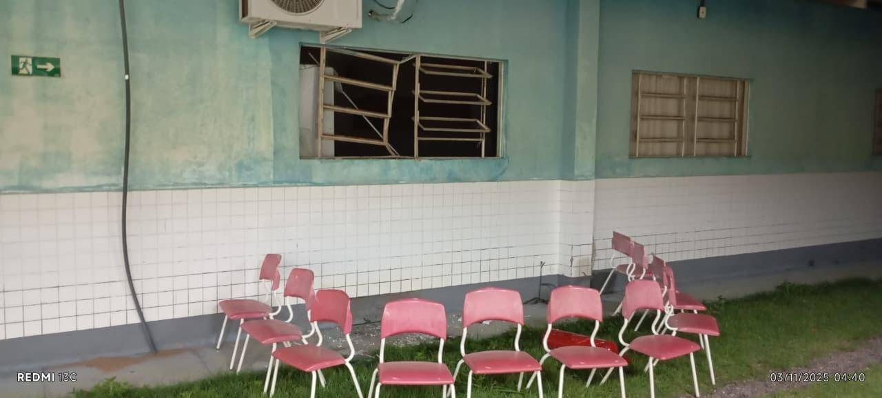 VÍDEOS: dois dias após furtar TV em escola de Vilhena, ladrão volta ao local junto com comparsas, mas desta vez o desfecho foi outro