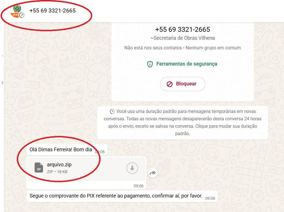 CUIDADO! Número da Secretaria Municipal de Obras está sendo usado por estelionatários para aplicar golpes, em Vilhena