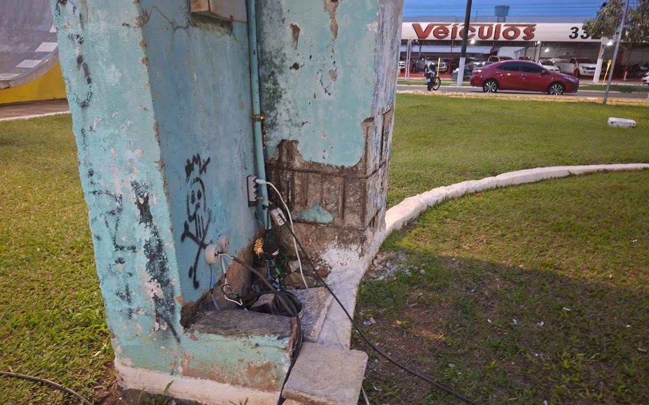 VEJA FOTOS: super caixa d’água em praça de Vilhena assusta frequentadores; prefeito promete reforma e MP vai investigar