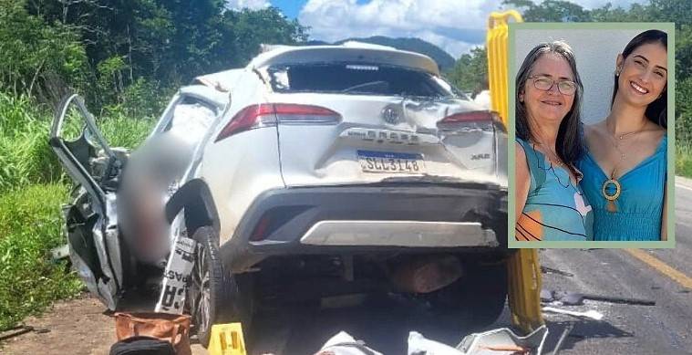 Moradoras de Rondônia, estudante de medicina e sua mãe morrem na hora, após carro bater em caminhão em rodovia de Mato Grosso