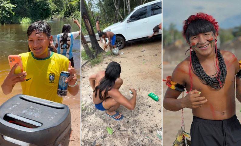 ASSISTA VÍDEO: indígenas influencers ostentam Hilux e iPhones de última geração na divisa entre Rondônia e Mato Grosso