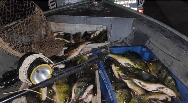 Junto com o filho, casal de comerciantes é flagrado trazendo peixes ilegais do “Alagado” para vender em Vilhena