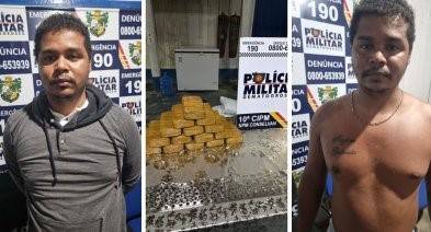 Polícia Militar de MT prende dois homens com 15 tabletes de pasta base de cocaína que haviam saído de cidade de Rondônia