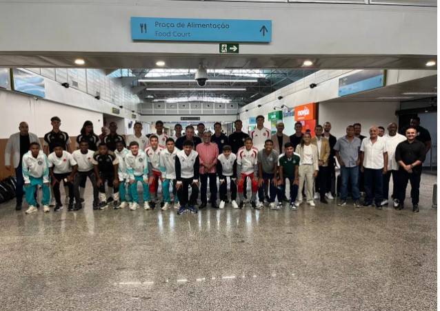 Seleção Brasileira Sub-15 chega em Porto Velho e é recepcionada pelo presidente da FFER