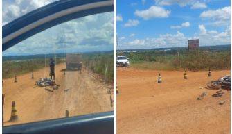 Após batida entre carro e moto na área rural de Vilhena, Corpo de Bombeiros socorre homem em estado grave