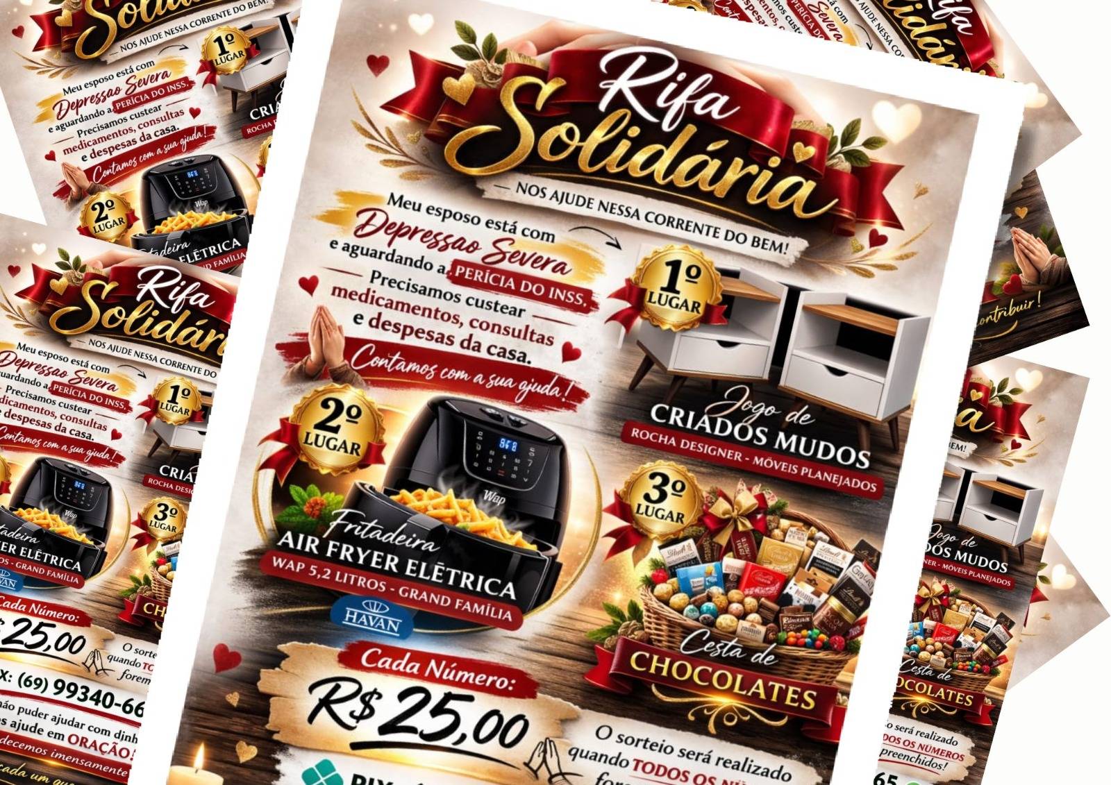 Família faz rifa solidária e busca auxílio para custear tratamento de mecânico com depressão severa, em Vilhena
