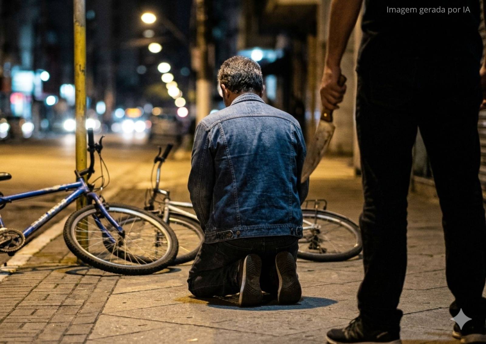 Homem de 56 anos é rendido com facão, obrigado a se ajoelhar, e assaltado por casal que fugiu em bicicletas, em Vilhena