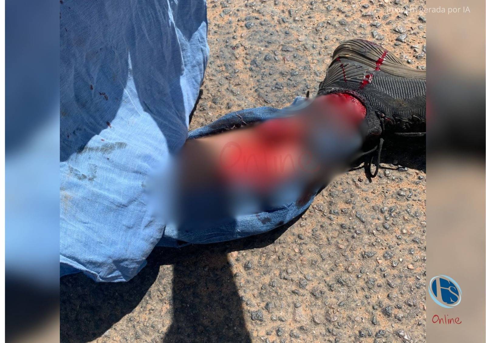 Comerciante de 35 anos tem perna dilacerada após motocicleta ser atingida por carro em avenida de Vilhena