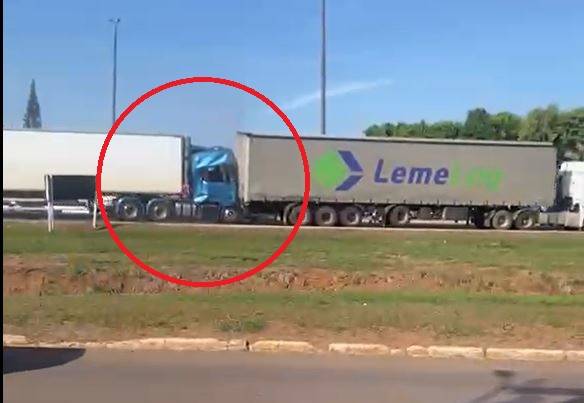 NOVO VÍDEO: casal a bordo de carreta que “engatou” em outra na BR 364, em Vilhena, teria recusado atendimento médico