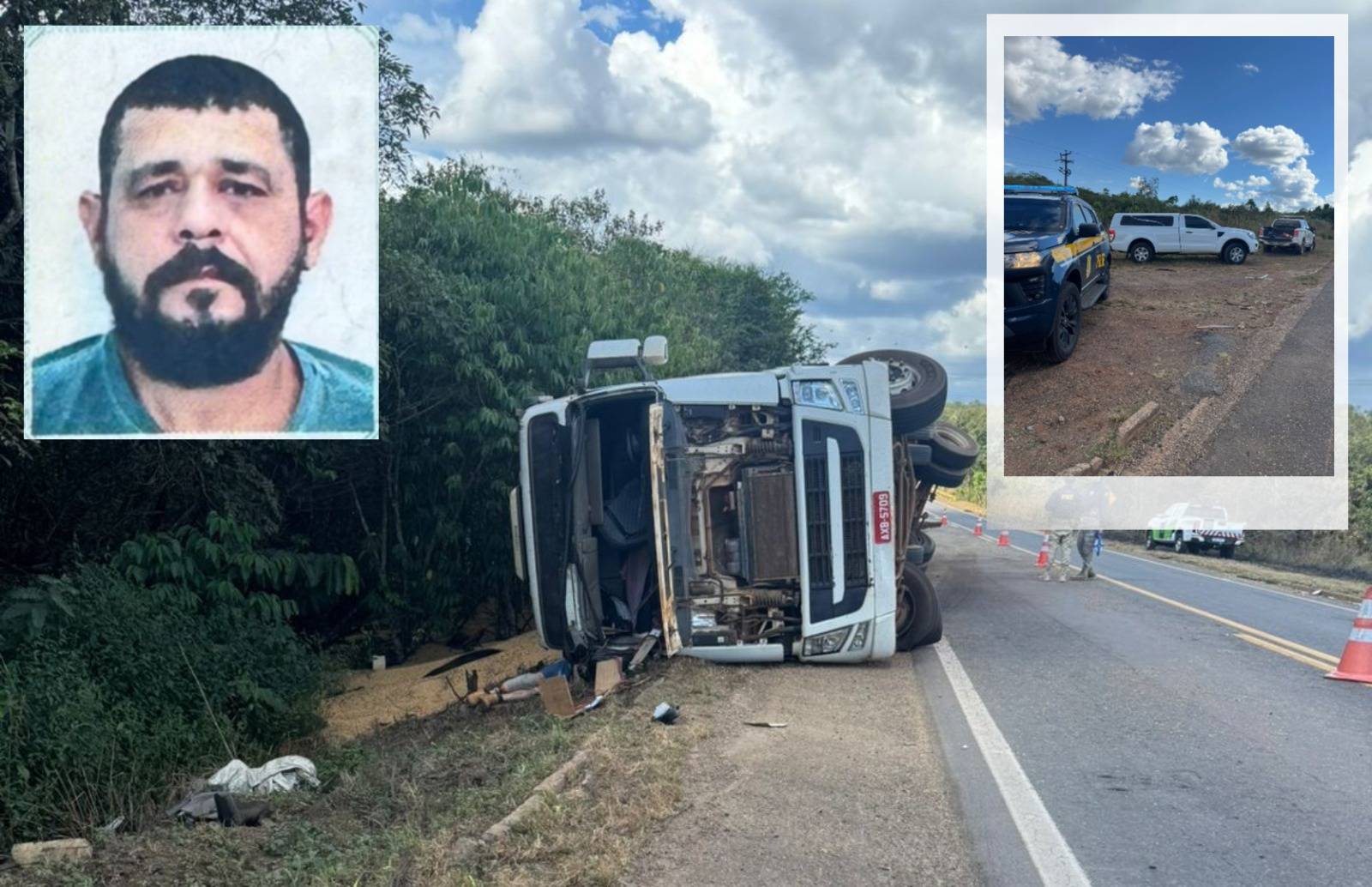 Identificado o caminhoneiro que morreu após acidente na BR 364 neste domingo, entre Vilhena e Pimenta Bueno