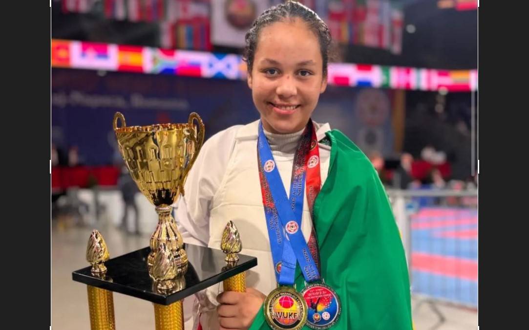 Usando acerto trabalhista do pai, garotinha vilhenense ganha Mundial de Karatê na Romênia e emociona com postagem no Instagram