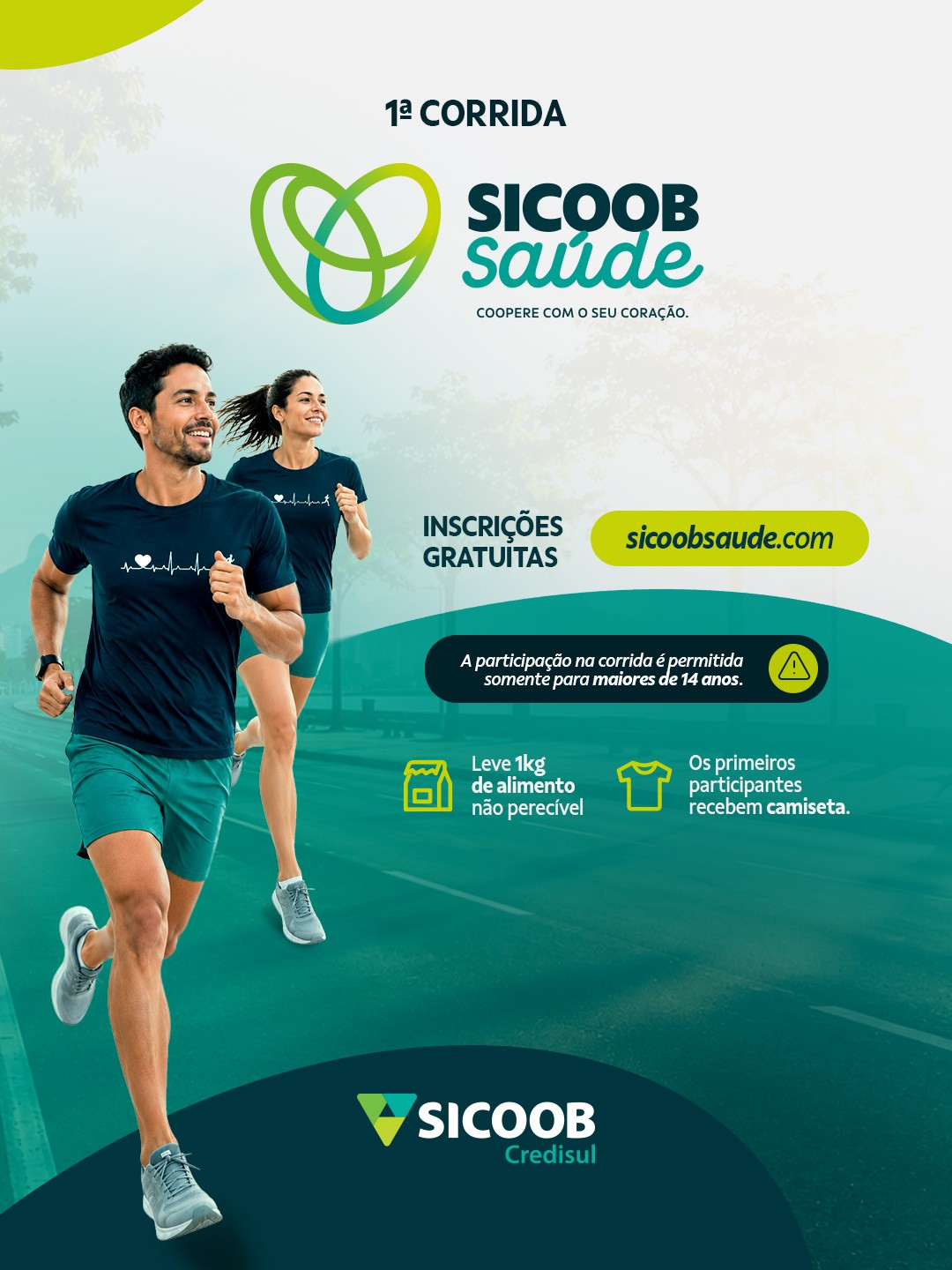 Com nova modalidade, Sicoob Saúde 2026 abre inscrições para corrida pelo Dia Mundial do Coração