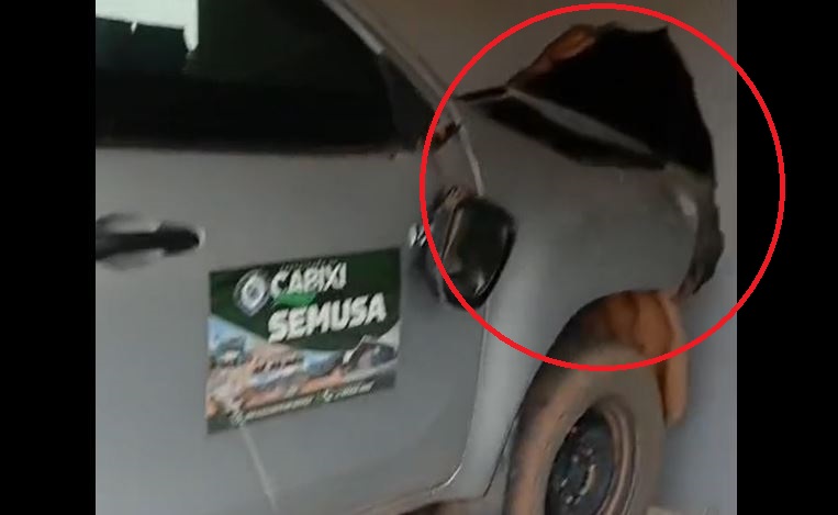 VÍDEOS: vereador quer explicações após picape da prefeitura derrubar dois muros e invadir casa, em Cabixi