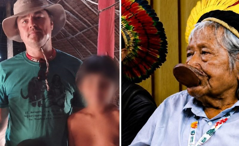 Em visita a Estado vizinho, astro de Hollywood vai a aldeia indígena e se encontra com cacique Raoni