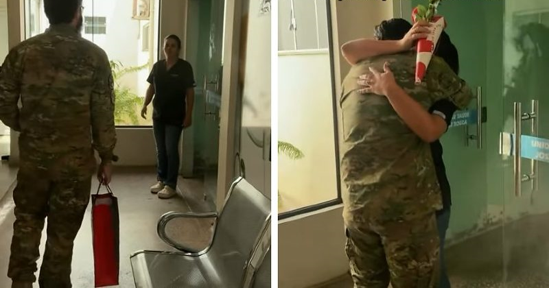 VÍDEO - Mato-grossense volta da guerra na Ucrânia sem avisar e surpreende esposa médica durante plantão em Chupinguaia