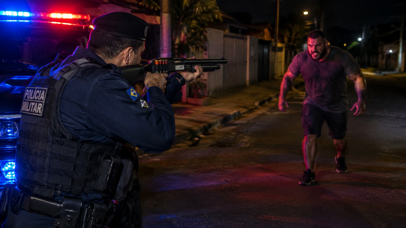 Homem ameaça matar ex-companheira, avança contra policiais e é contido com munição não letal, em Cerejeiras