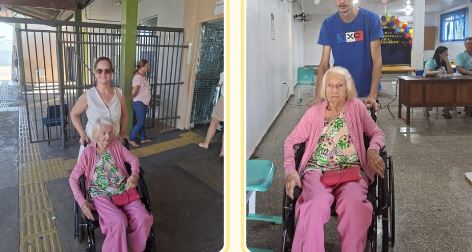 Aos 96 anos e sem precisar mais votar, pioneira vilhenense faz questão de ir em cadeira de rodas escolher seu candidato