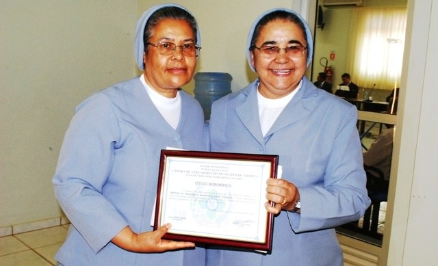 Escola comandada por freiras recebe homenagem da Câmara de Vereadores de Vilhena
