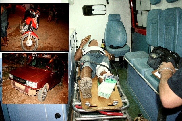 Choque entre carro e moto na avenida Paraná deixa uma pessoa ferida