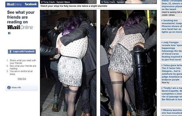 Katy Perry sai de boate embriagada e deixa bumbum à mostra