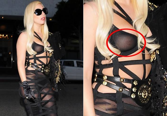 Lady Gaga vai a restaurante chinês com os peitos à mostra