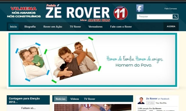 Marqueteiros de Rover investem em página na internet e perfis em redes sociais