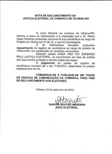 Juíza eleitoral emite nota e marca prazo para julgar candidatura de Melki